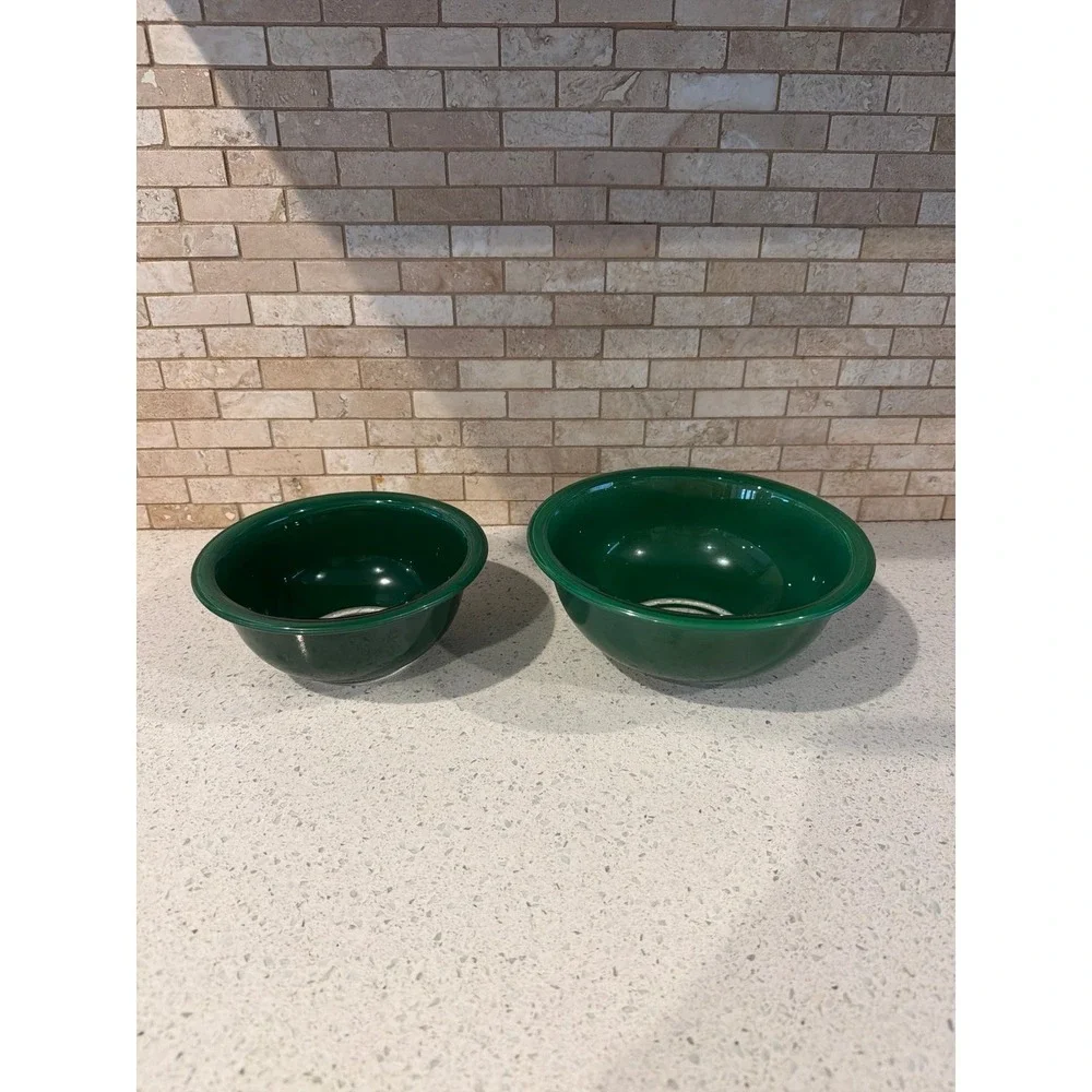 Pyrex Forest Green Rainbow Glass Mixing Bowl Set Vintage Kitchen Bundle‎